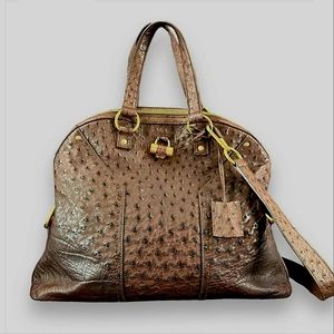 YSL Muse Rive Gauche Ostrich Bag